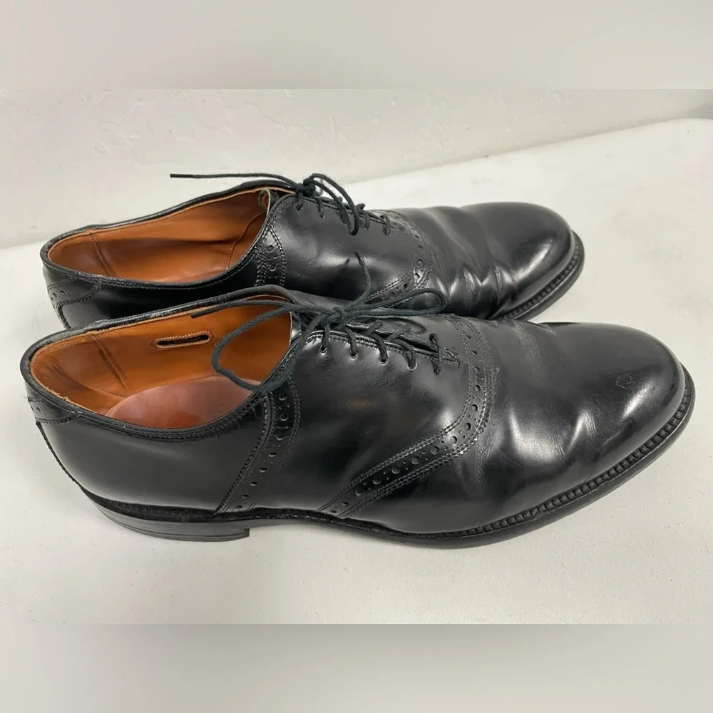 ALLEN EDMONDS Made in USA  Saddle Polo Derby Shoe in‎ Black Size 12 EEE $425
